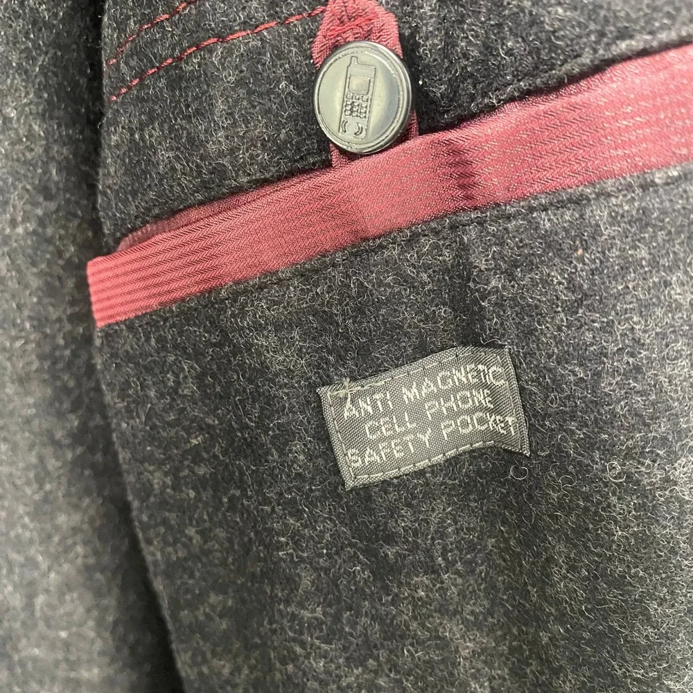 NWT Sanyo New York Mens 42R Trench Coat Olive Green Wool Lining‎ Dress Coat
